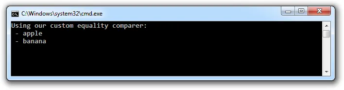 Using a Custom Equality Comparer