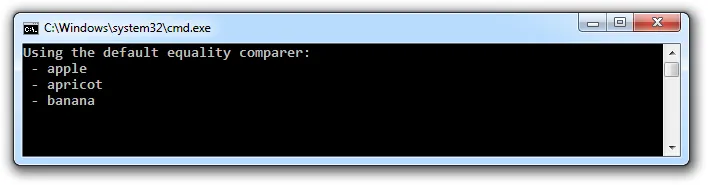 Using the Default Equality Comparer