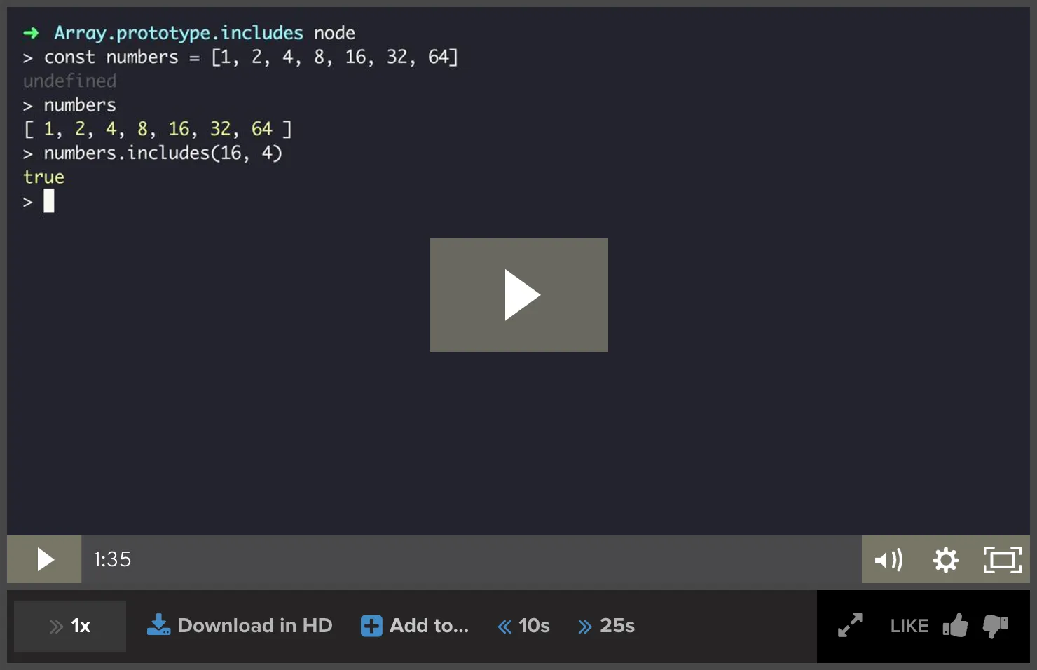 Egghead Lesson: Check If an Array Contains an Item Using Array.prototype.includes