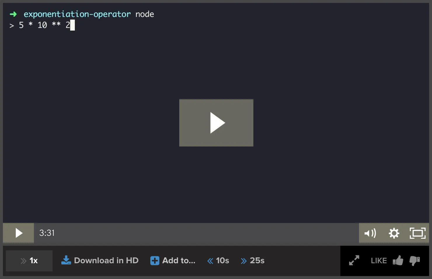 Egghead Lesson: Use the Exponentiation Operator in JavaScript