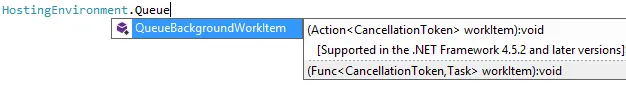 The HostingEnvironment.QueueBackgroundWorkItem Method in Action