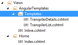 Angular template views in Solution Explorer