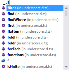 Suggestions from a Type Definition File in IntelliSense