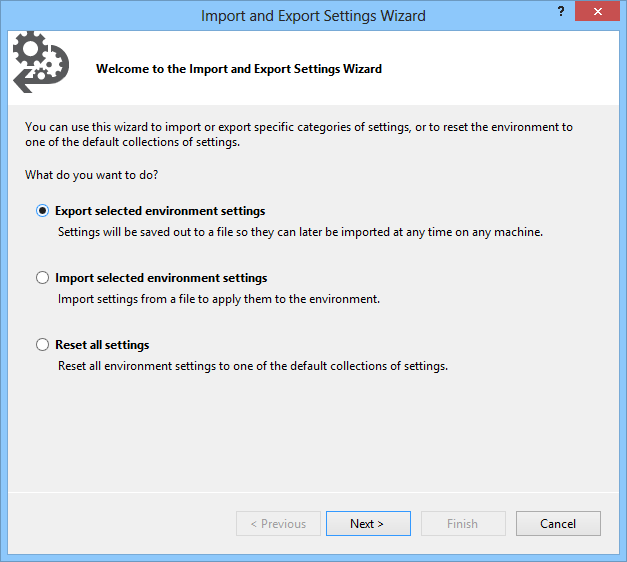 Visual Studio Export Wizard